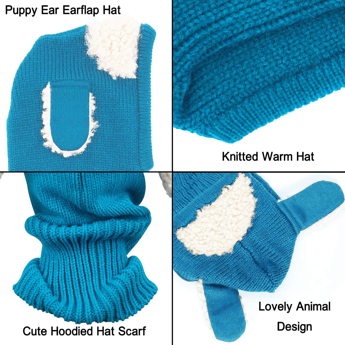 Baby Girls Boys Winter Hat Scarf Earflap Hoodie Scarves Skull Caps
