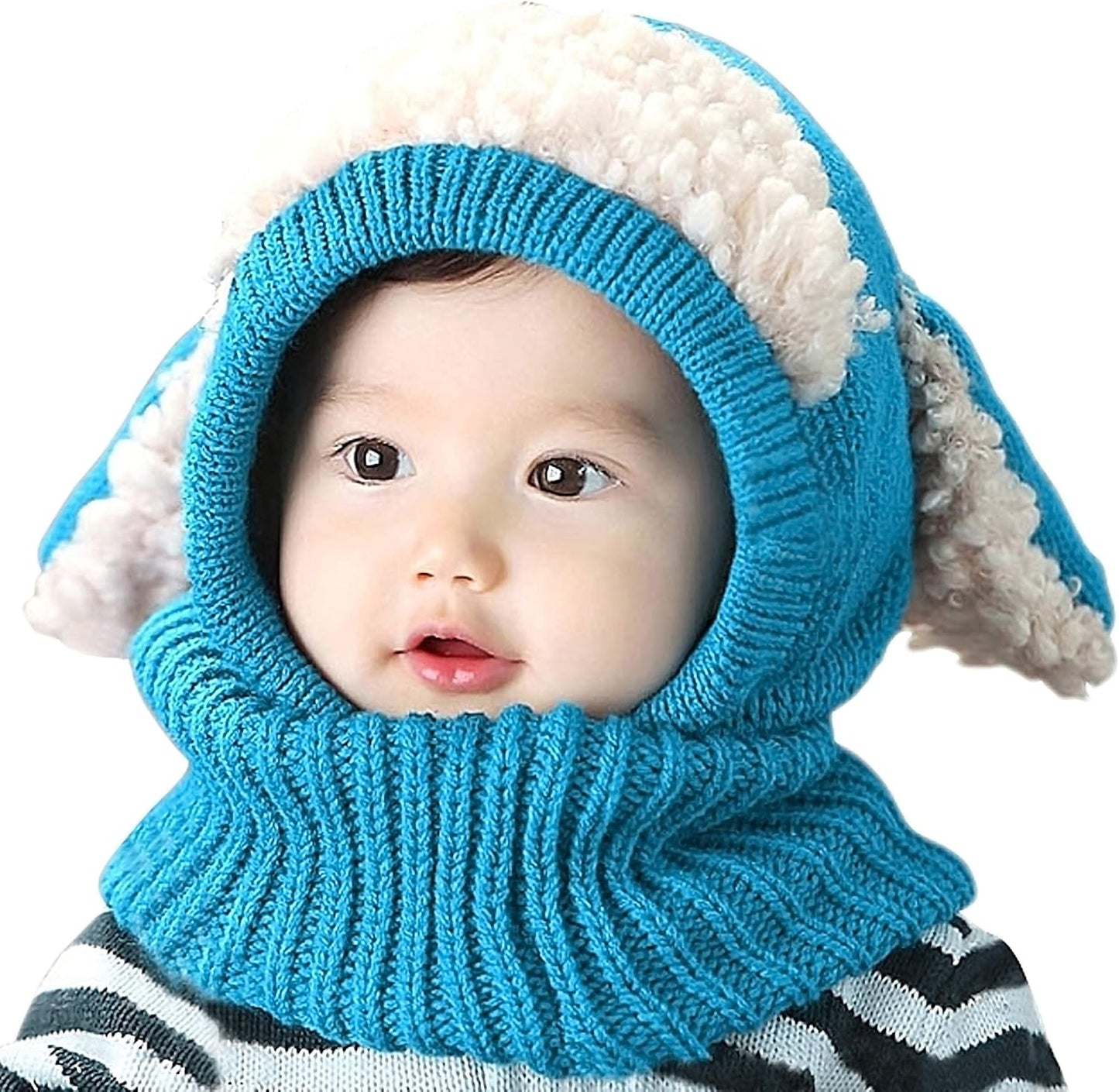 Baby Girls Boys Winter Hat Scarf Earflap Hoodie Scarves Skull Caps
