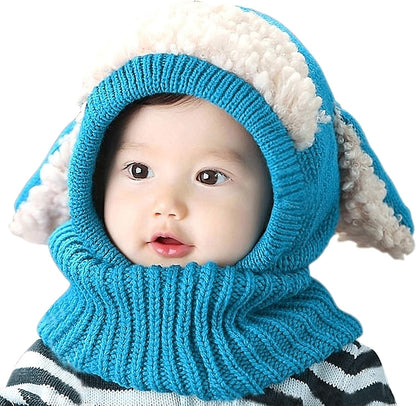 Baby Girls Boys Winter Hat Scarf Earflap Hoodie Scarves Skull Caps