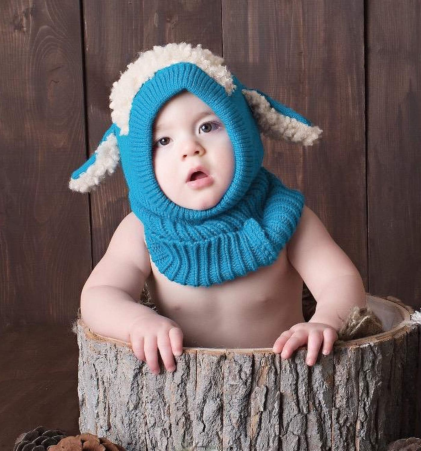 Baby Girls Boys Winter Hat Scarf Earflap Hoodie Scarves Skull Caps