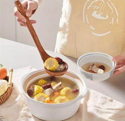 Premium 5/7-Piece Wooden Kitchen Utensil Set – Heat Resistant Natural Wood Cooking Spoons, Spurtle, Ladle & Wok Spatula for Non-Stick Cookware