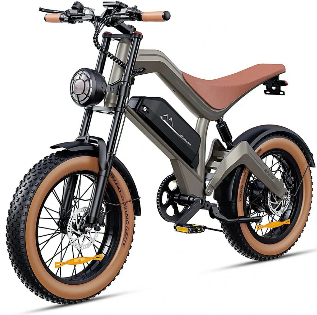 Retro Fat Tire Electric Bike – 750W Motor, Long Range Battery, Full Suspension E-Bike for Adults
