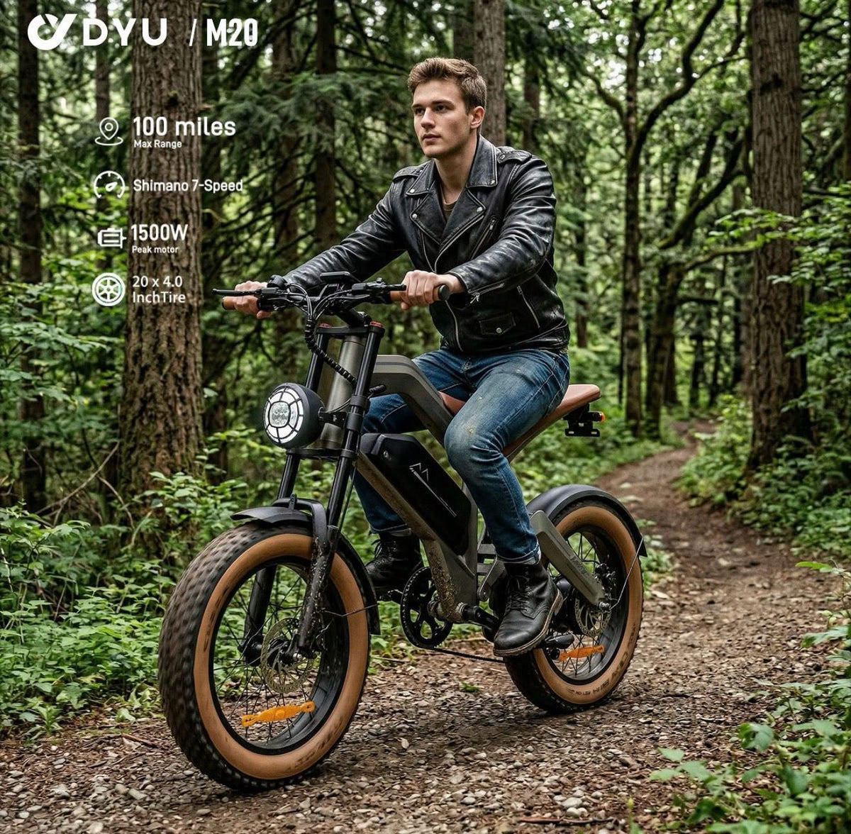 Retro Fat Tire Electric Bike – 750W Motor, Long Range Battery, Full Suspension E-Bike for Adults