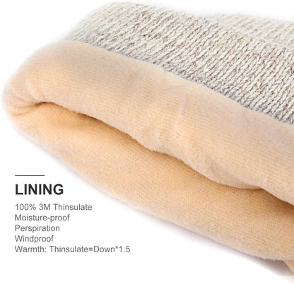 Thinsulate Thermal Lining -5℉ Winter Hat Wool Acrylic Knit Caps